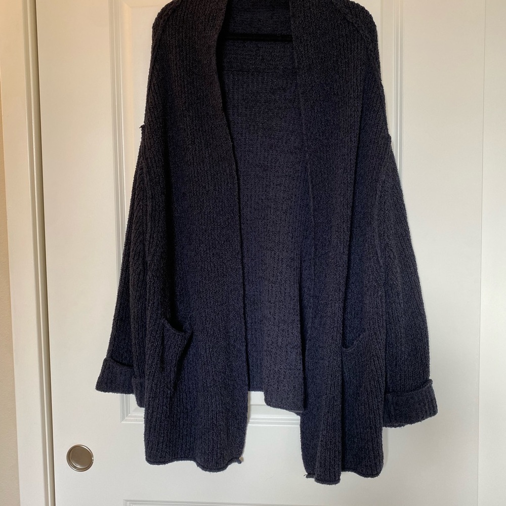 Navy free people chunky cardigan